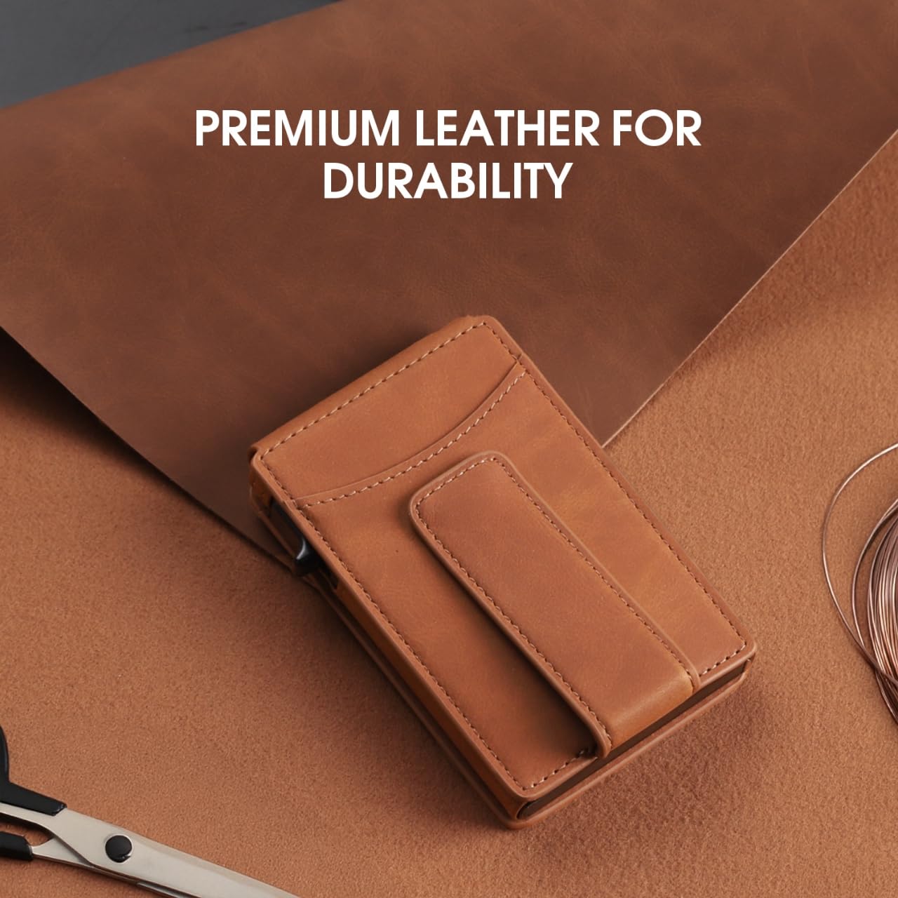 Wallet for Men RFID Blocking Card Holder, Genuine Leather Slim Pop up Card Case, Minimaslit, Front Pocket, 9-13 Card Capacity, ID Window, Money Clip(Carbon) BST220
