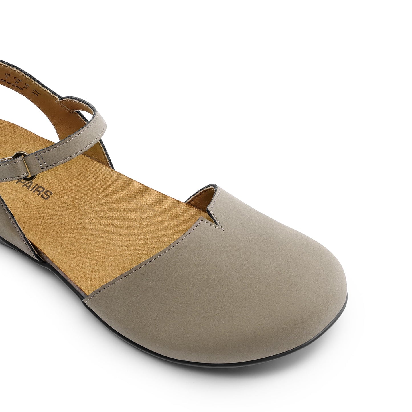 DREAM PAIRS Women's Closed Toe Sandals Arch Support Comfort Cork Footbed Flat Sandals Summer Shoes N31
