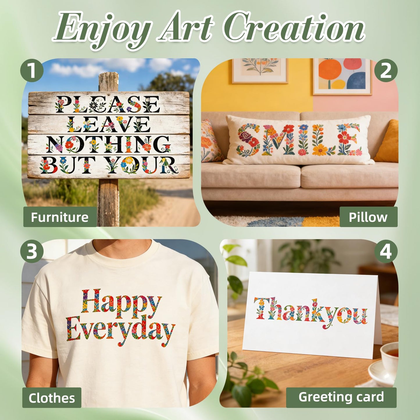 Letter Stencils for Crafts Reusable 42Pcs Number Stencils(5 Inch Font) | DIY Art Painting Stencil Furniture Decor Kit for Wood Embroidery Wall Silk Screen Journaling BST202