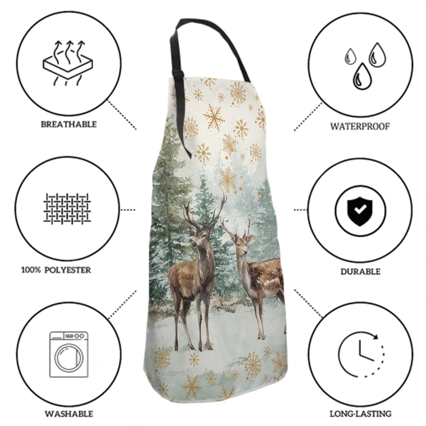 Giwawa Unisex Adult Apron Waterproof Stain Resistant Kitchen Cooking Apron with 2 Pockets for BBQ Grill Painting BST326H