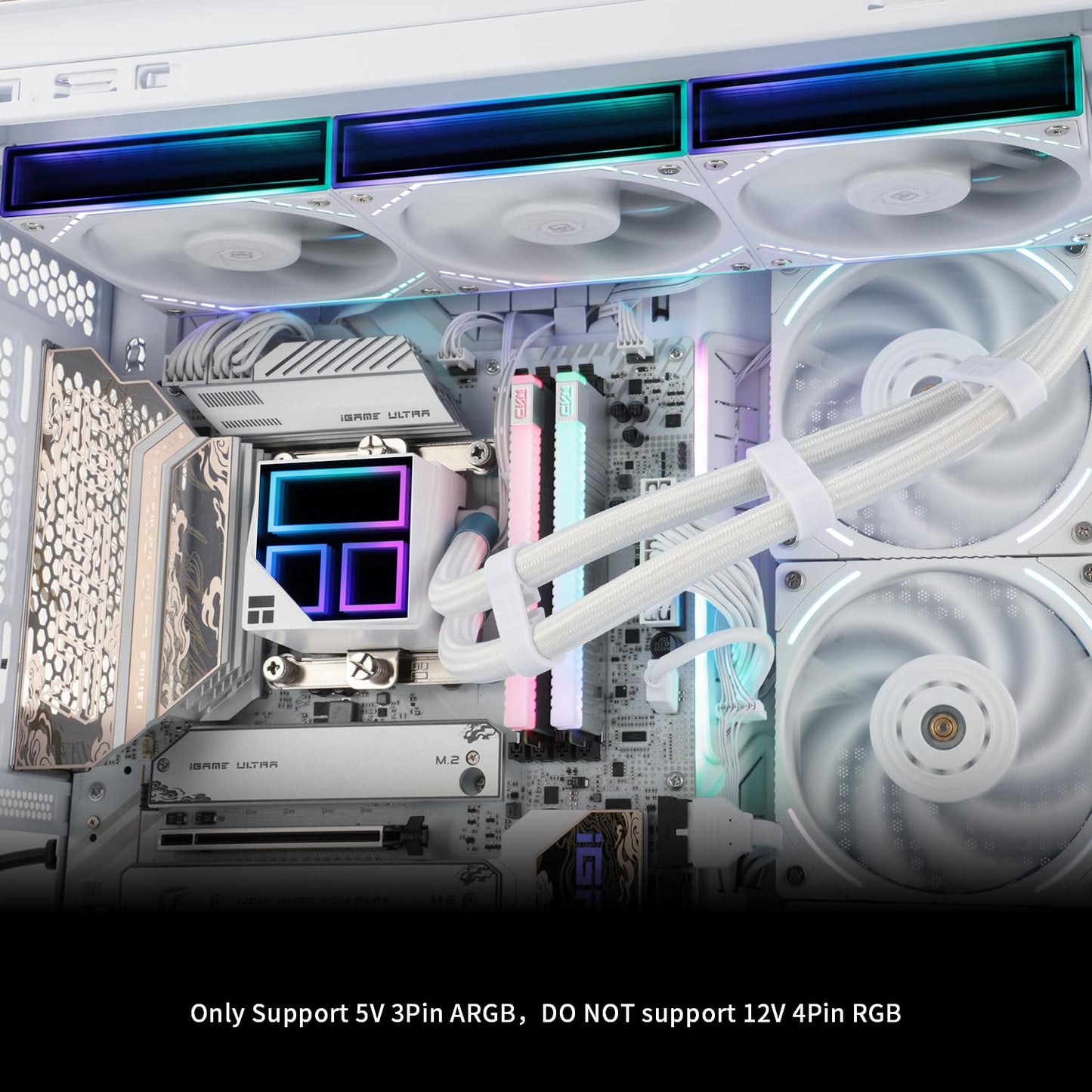 Thermalright Frozen Infinity 360 White Liquid CPU Cooler,Triple PWM Fans with 2000RPM,Desktop CPU Aio Cooler,for AM4/AM5&Intel LGA1150/1151/1200/2011/1700/1851,Infinity Mirror PC CPU Water Cooler