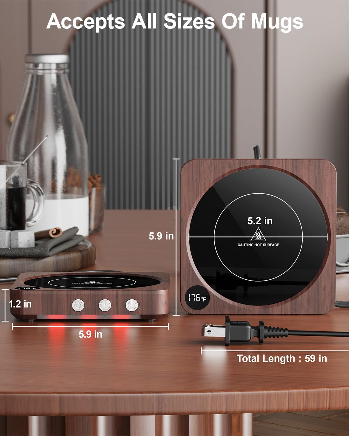 Coffee Mug Warmer - 36W Coffee Mug Warmer for Desk with Temperature Display 79