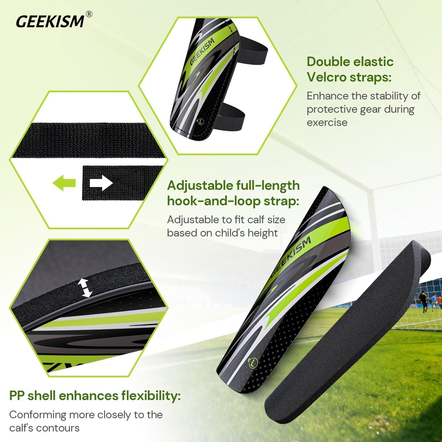 Soccer Shin Guards for Youth Kids Toddler - Soccer Shin Pads for Teens & Men, Protective Football Gear for 3-16 Years Boys Girls & Adult, World Cup Lightweight Soccer Equipment WN420