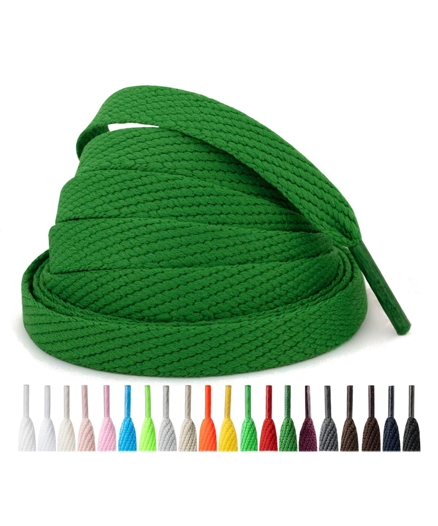 Handshop 2 Pairs Athletic Flat Shoe Laces for Sneakers in 20 Colors, 2/5" Wide Replacement Shoelaces in 30"-63" WN420