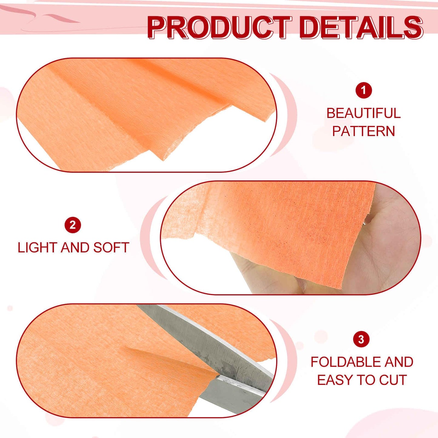 MECCANIXITY Crepe Paper Roll 7.5ft Long 20 Inch Wide for Wedding Ceremony Various Large Festivals Decoration, Light Champagne BST326L