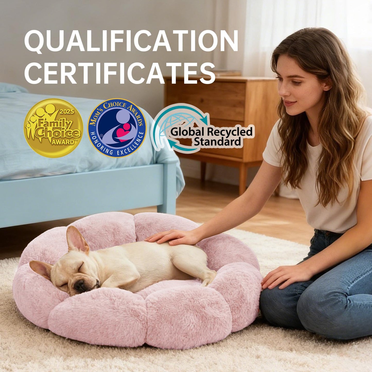 OhGeni 20 inches Calming Donut Dog & Cat Bed for Small Pets N28