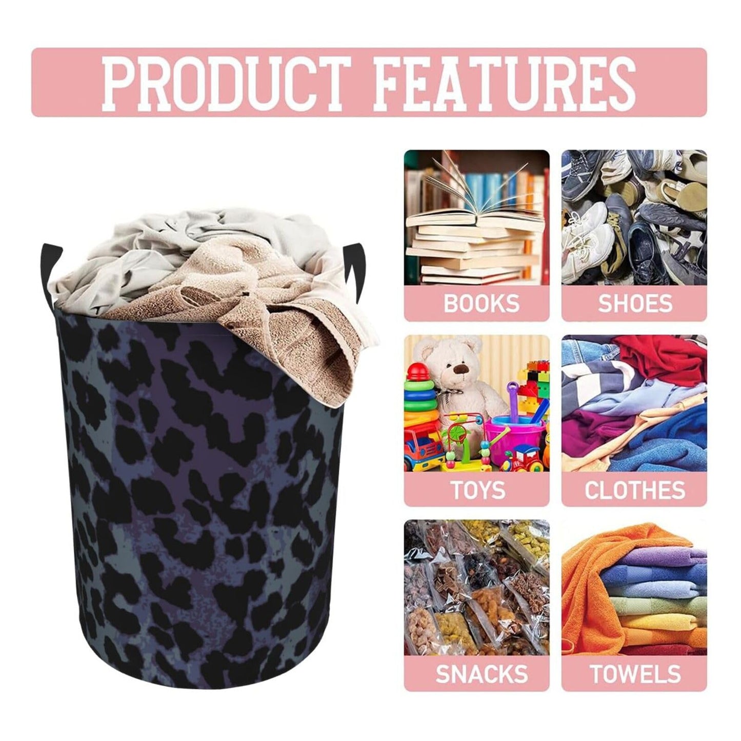Basketball Round Laundry Hamper Basket Ball Texture Storage Basket Toys Clothes Organizer Bin For Home Bathroom Bedroom Dorm Nursery, 62l BST202
