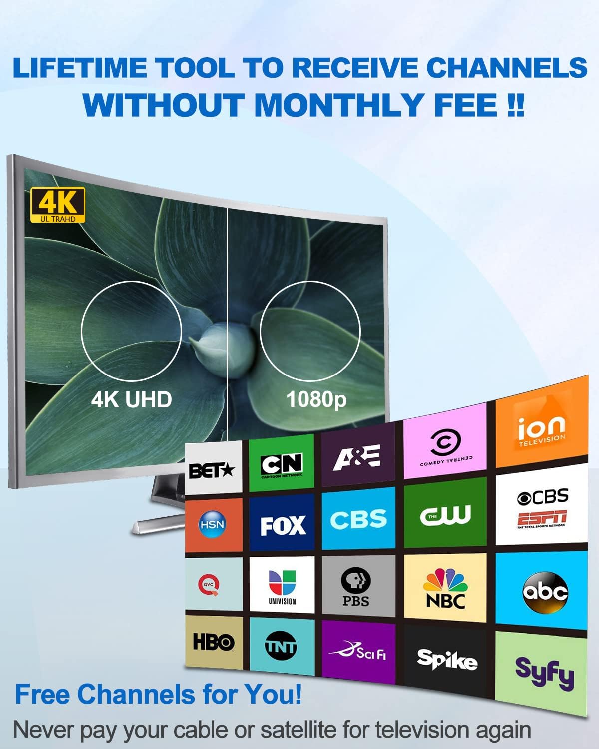 TV Antenna Indoor, Digital Amplified Indoor HDTV Antenna 36