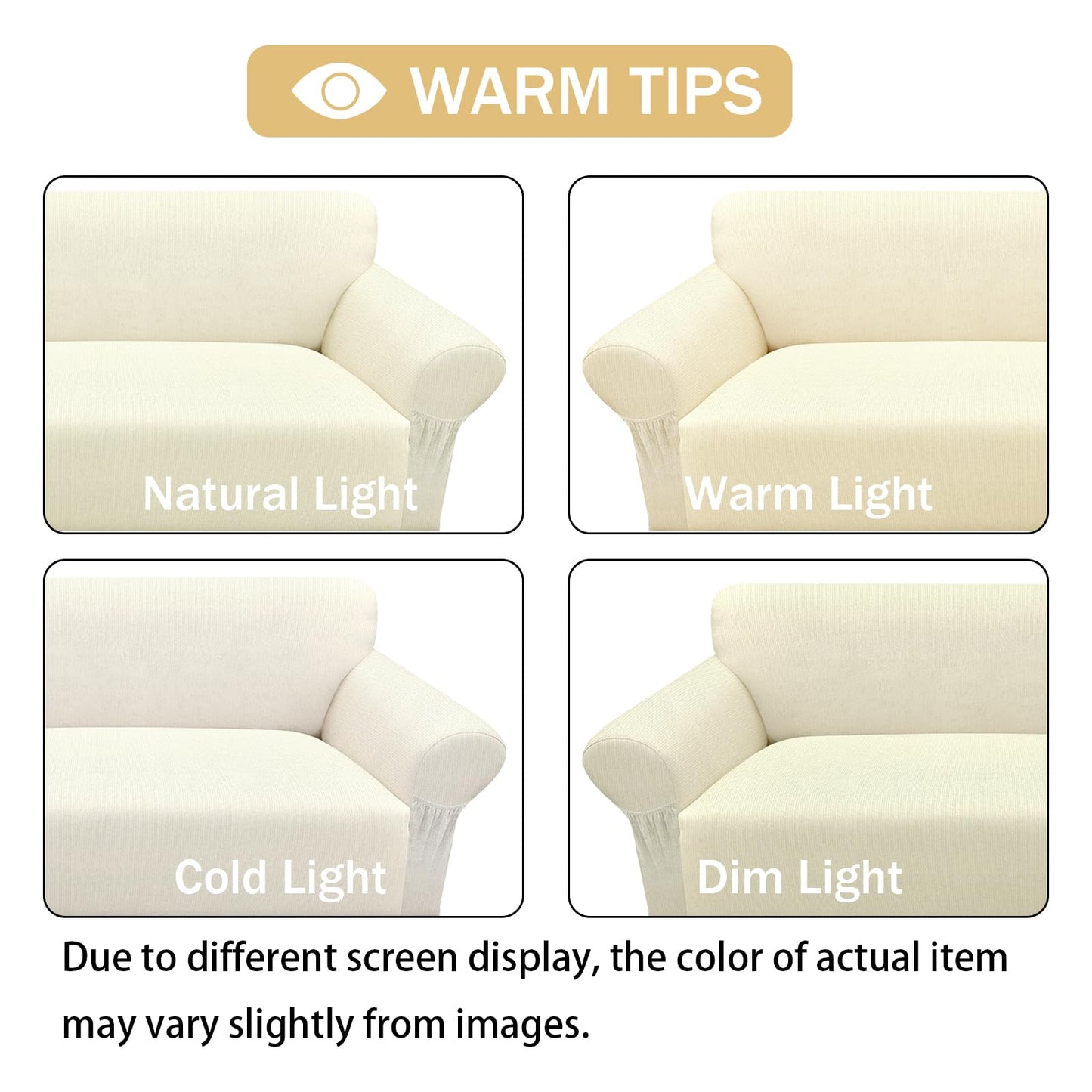 Sofa Slipcover with 2 Pillow Cover for 3 Cushion Couch, Non Slip Furniture Protector with Elastic Bottom, Washable Sofa Cover for Kids, Pets (Sofa, Navy) BST326H