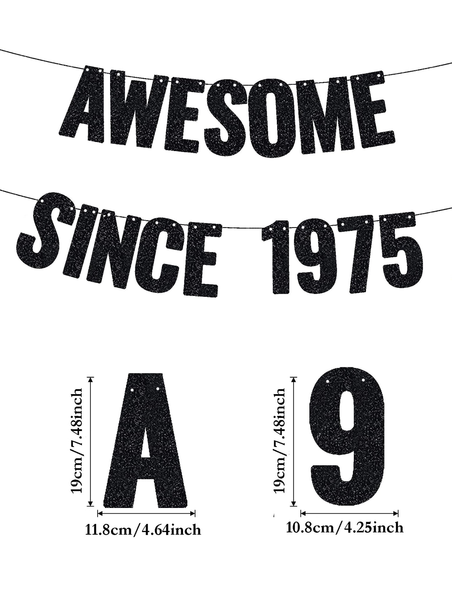 Awesome Since 1995 Banner, 30th Birthday Decorations Banner for Women Men BLACK Glitter Birthday Party Decor Sign Funny 30 Bday Party Supplies 30th Party Decoration WN420