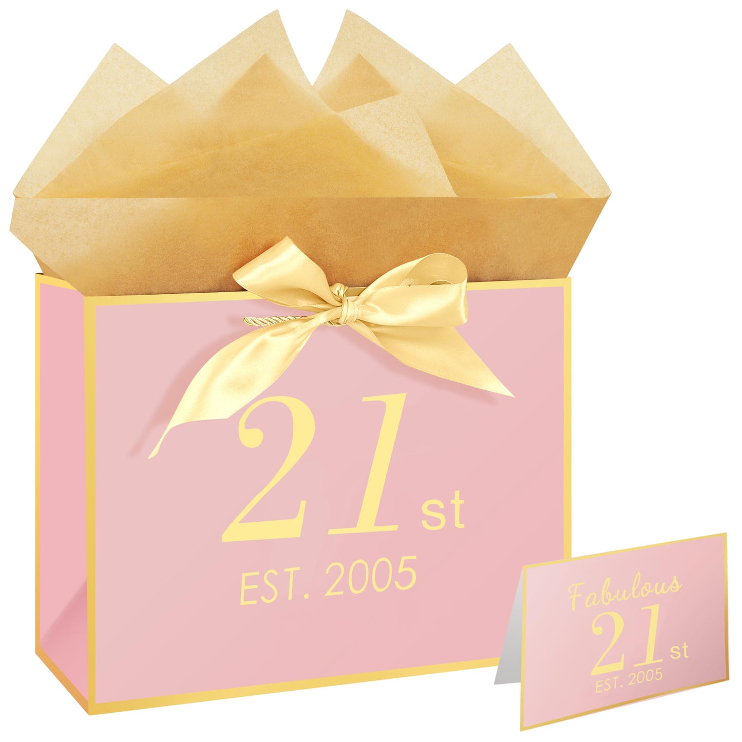Eaureum Personalized Initial A Gift Bags for Girls Women, 13" Pink Initial A Gift Bags for Birthday Wedding Holidays Party Decorations for Her Girls Women Daughter Granddaughter Friends Wife BST326L