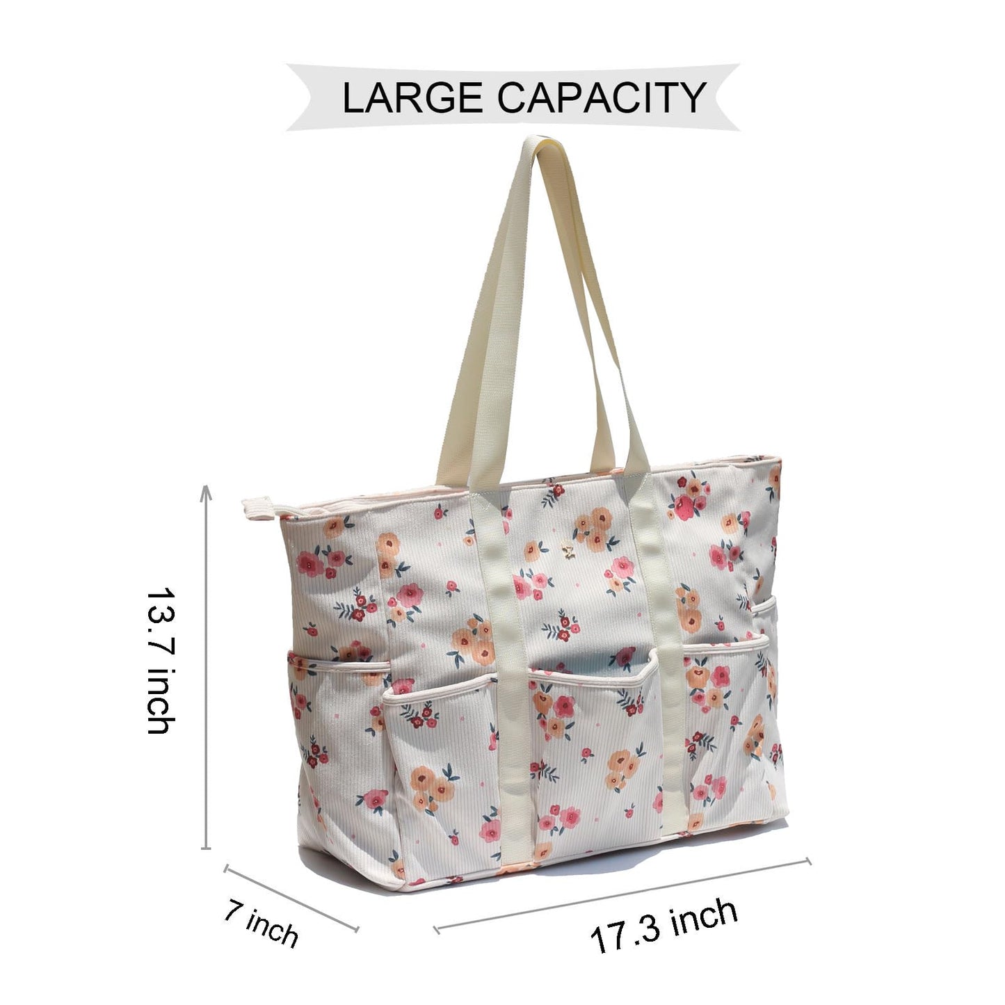 ESVAN Utility Tote Bag Weekender Duffle Bag with 13 Pockets - Perfect for Travel, Work, Gym, Beach, Teachers, and Nurses BST326H