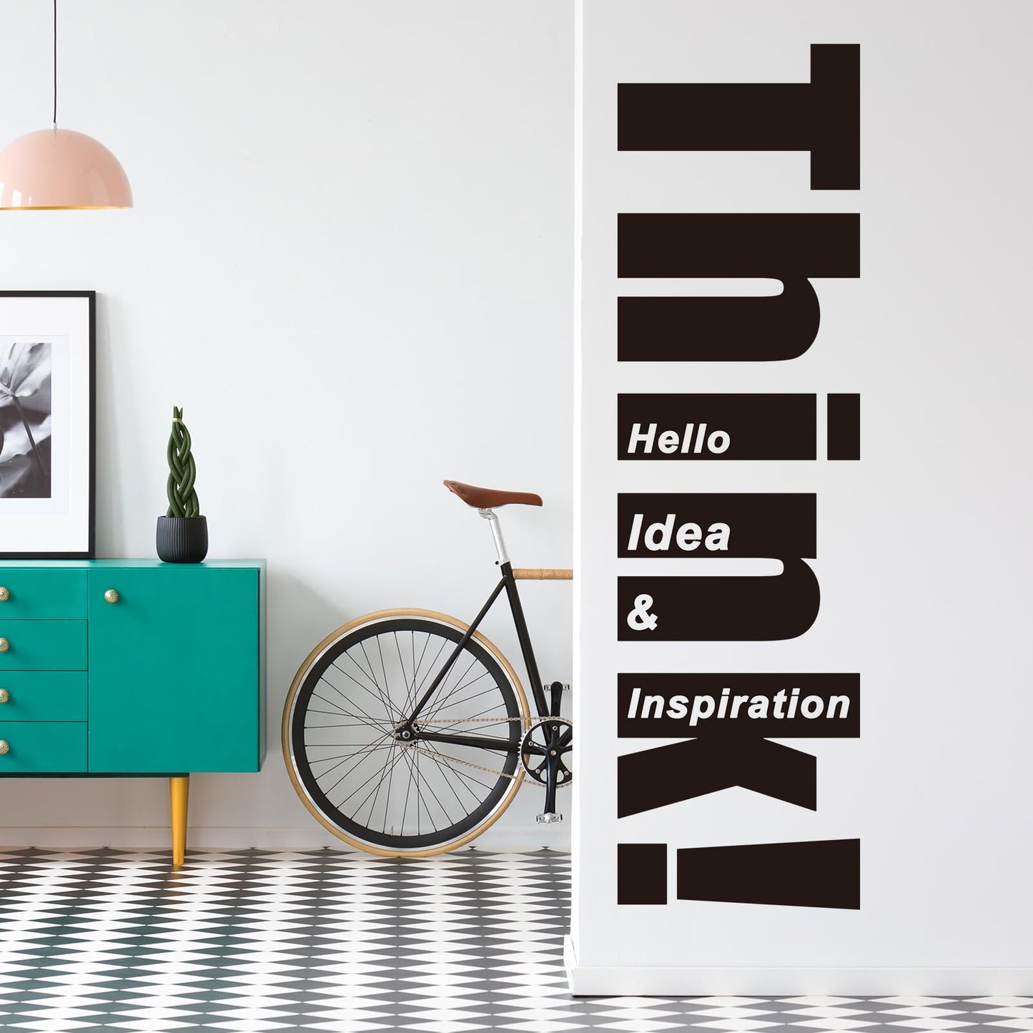 Motivational Quotes Wall Stickers for Office: Inspirational Positive Vinyl Art Wall Decals for Bedroom Classroom School - Think 35" X 9.8" BST220