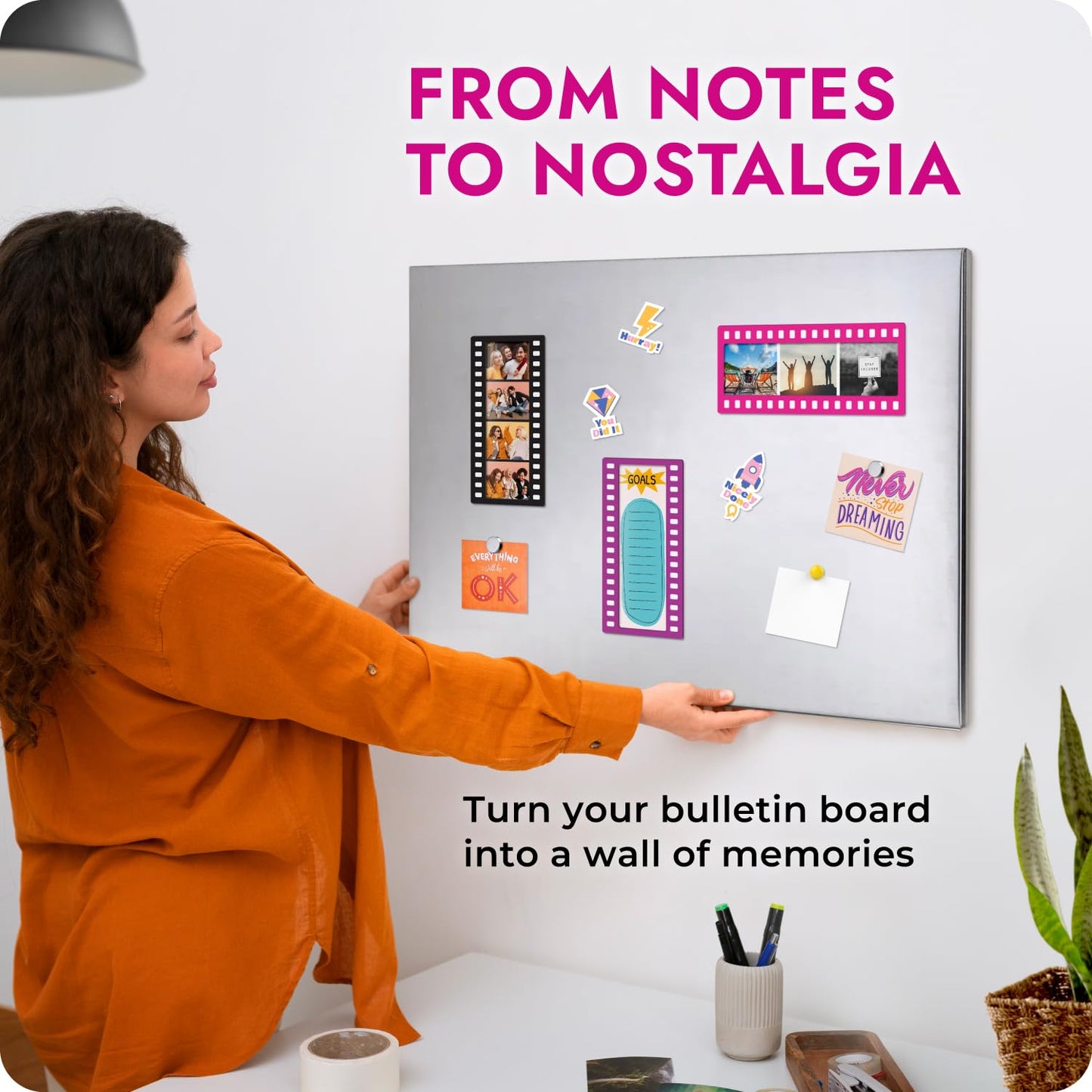 Magnetic Photo Frames - Fun & Unique Magnet Picture Frame - Magnetic Frames for Refrigerator, Locker & More - Fridge Picture Frame Magnets - Back to School Magnetic Picture Frames for Refrigerator 4x6, 3 Pack BST220