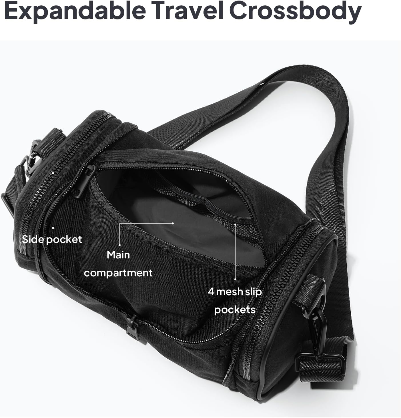 TOPEAST Sling Bag for Women, Anti-Theft Crossbody Bag with RFID Blocking & Small Water Bottle Holder for Travel BST202