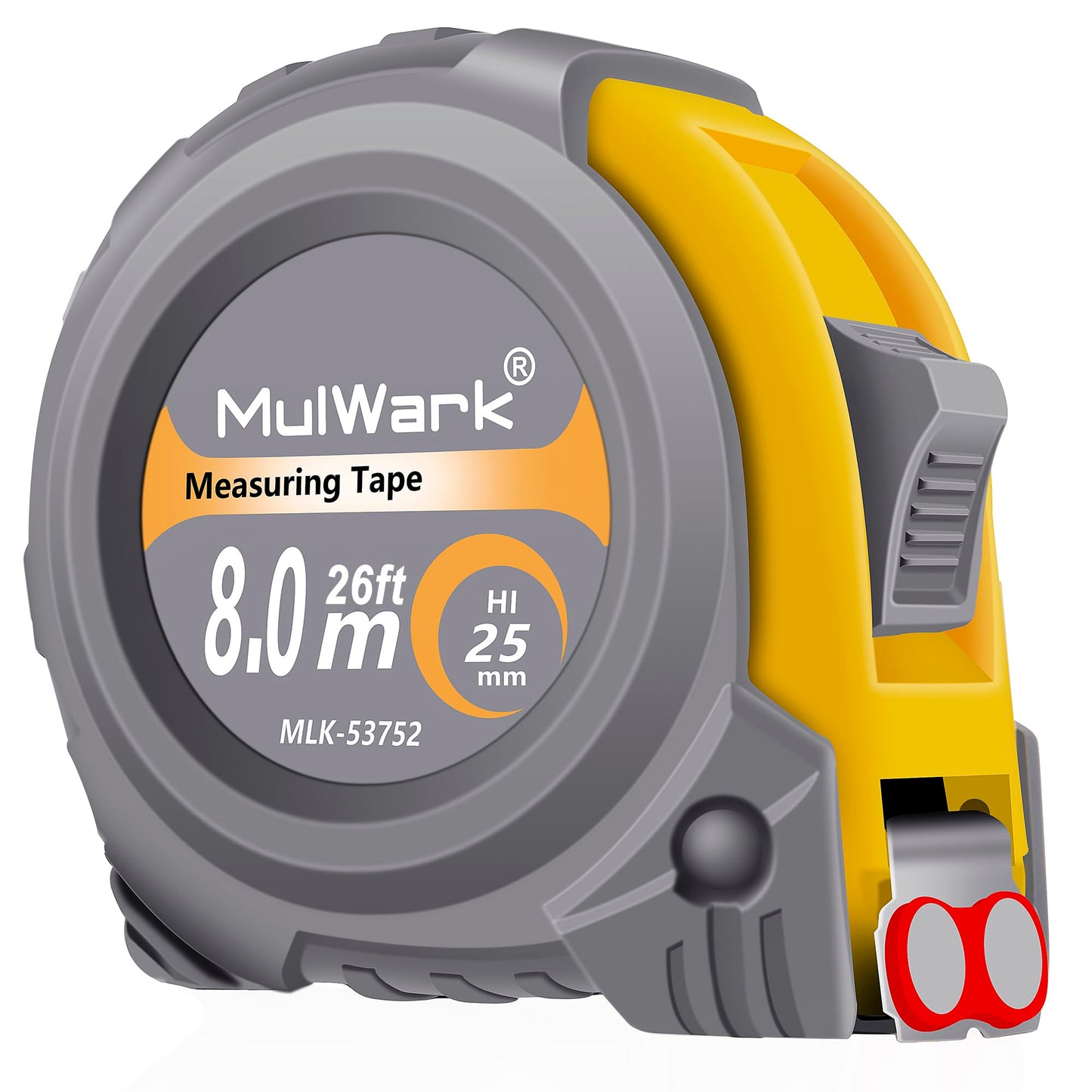 MulWark 25ft Metric Tape Measure, Measuring Tape Retractable, Easy Read Measurement Tape Both-Side Metal Blade, Magnetic Hook & Shockproof Case for Construction, Carpenter, Architect, Woodworking