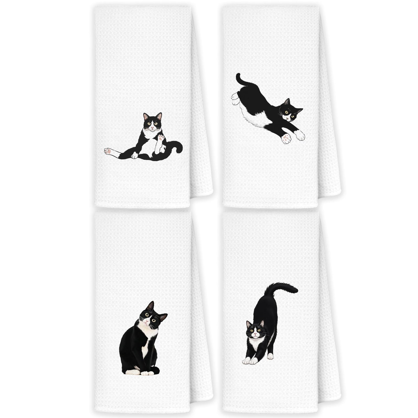 Blue and White Chinoiserie Orange Cat Bathroom Hand Towels, Orange Cat Gifts, Funny Oriental Kitty Decorative Hand Towels Bathroom Restroom Washroom Yoga Spa Zen Decor, 16x24 Inch BST326L