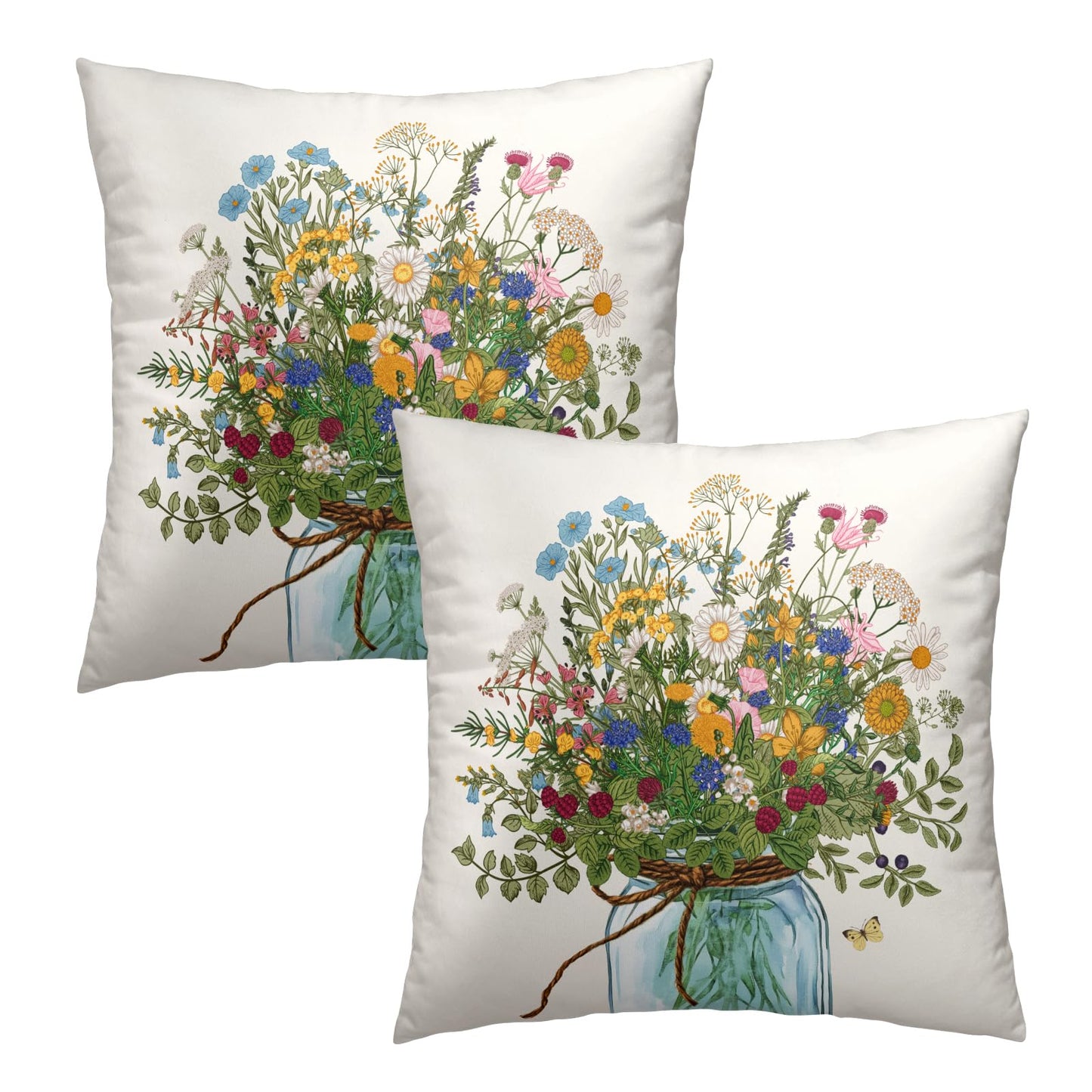 Fall Pumpkin Throw Pillow Cover 18x18inch Set of 2 Autumn Maple Leaf Pillowcases Orange Fall Leaves Cotton Cushion Case for Thanksgiving Farmhouse Home Couch Sofa Patio Decor BST202