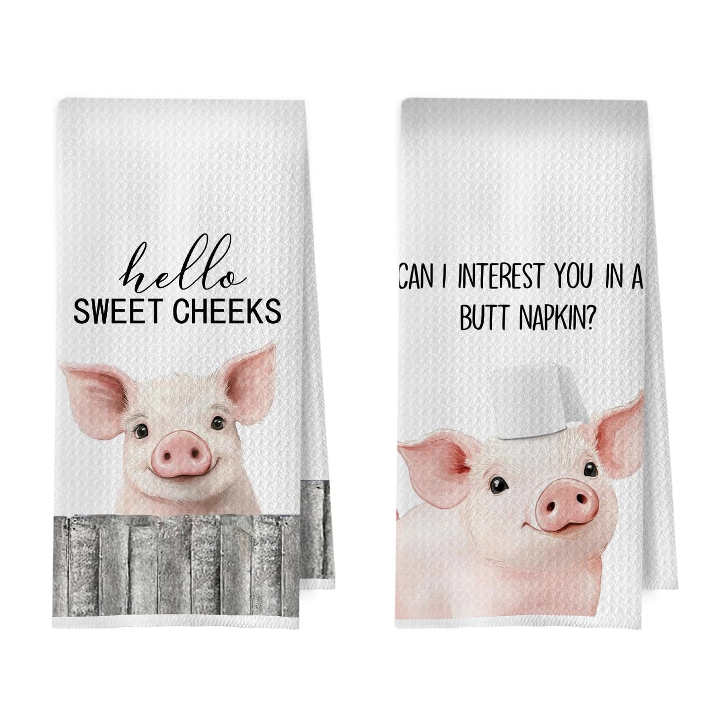 Raccoon Gifts Bathroom Towels Set - Raccoon Gifts Decorative Hand Towels, Hello Sweet Cheeks Bathroom Decor, 16x24 Inches Set of 2 BST220