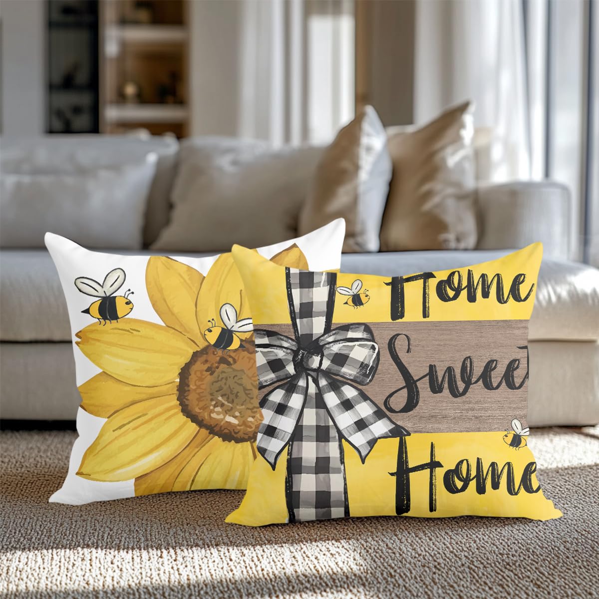 4 PCs Lemon Decor Pillow Covers 18x18, Italian Gifts Throw Pillow Covers | Italy Lemon Pillow Cases Decorative Pillow Protectors Living Room Bedroom Office Home Decor for Cushion Car Bed BST202
