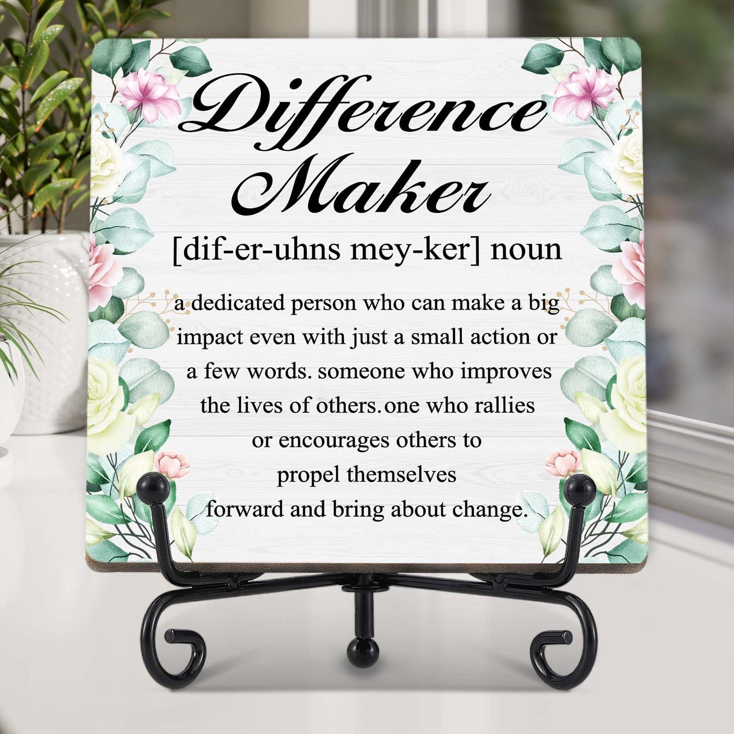 Difference Maker Gift，Thank You Gifts for Teacher Boss Coaches Leader Coworkers Therapist Supervisor, Teacher Desk Plaque Office Decor - E05 BST220