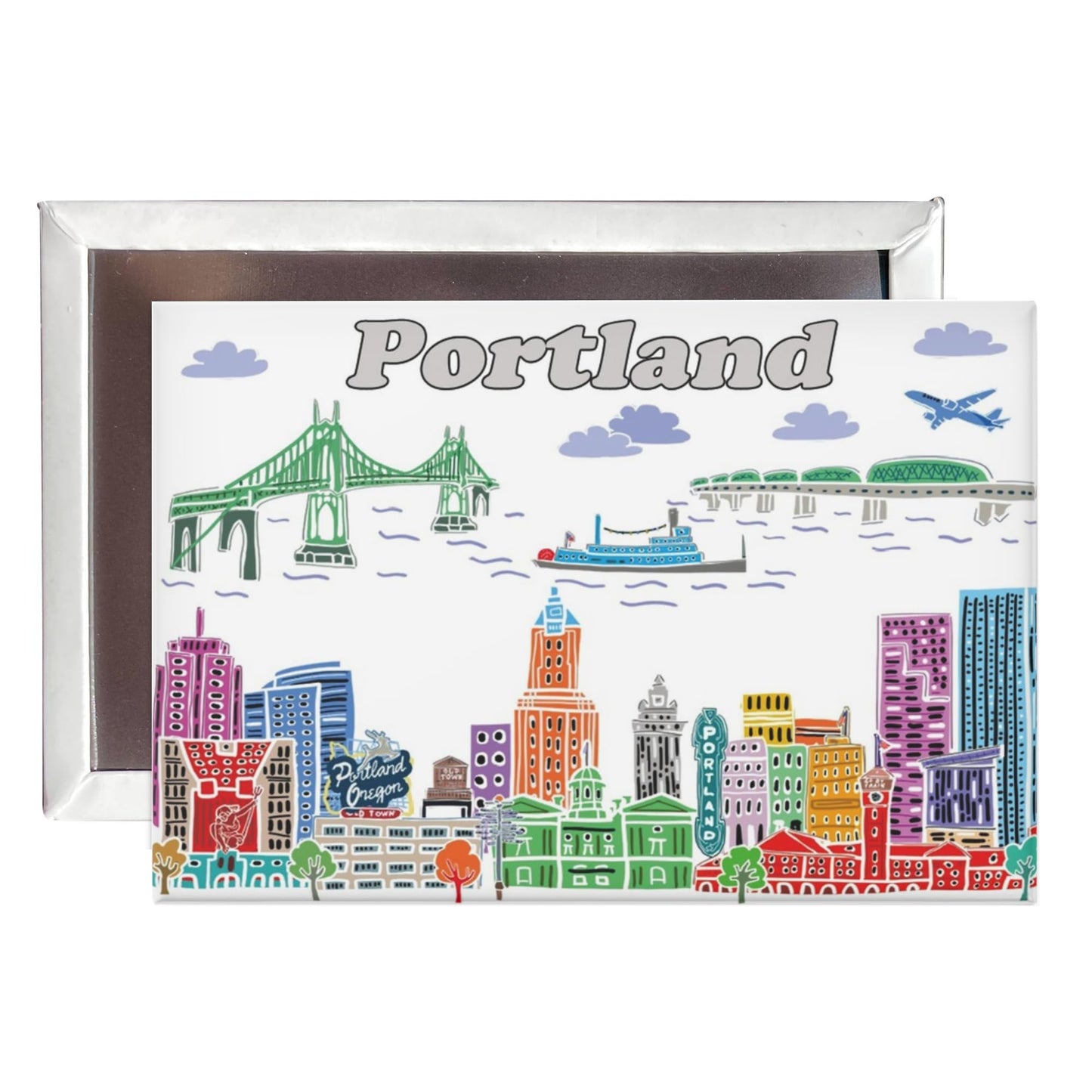 City Themed Artwork Magnet Collection by Beary Blu - Designed in The USA, Collectible Souvenirs Gifts 2.5" x 3.5" (Dallas) BST220