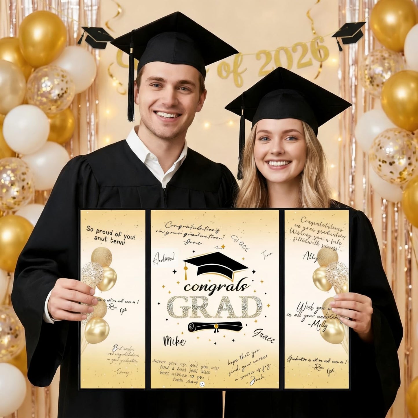 SIHPTO Graduation Guest Book 2026 College Graduation Party Decorations,Red Graduation Signature Book,Class of 2026 Congrats Grad Guest Book Alternative, Graduation Gifts for Her Him BST326L