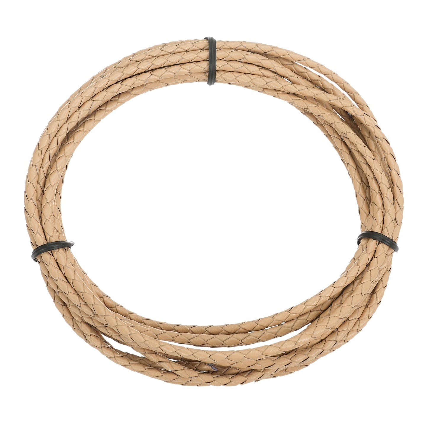 MECCANIXITY 1.1 Yards Bolo Tie Cord 6mm Diameter Round Braided Leather Strip 1 Meter Long for Bracelet Necklace Beading, Yellow WN420