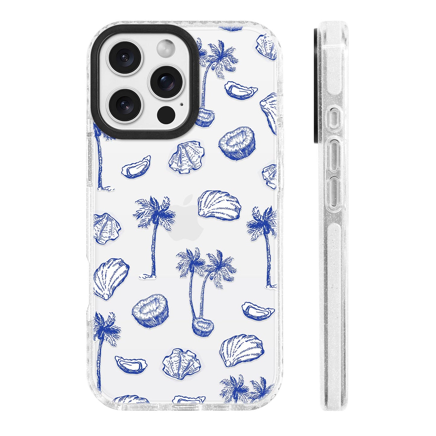 for iPhone 16 Pro Case [Military-Grade Drop Protection/Stylish Soft TPU Protective/Camera Protection/for Women & Girls] - Beach Party Collage Pattern with Mermaid WN420