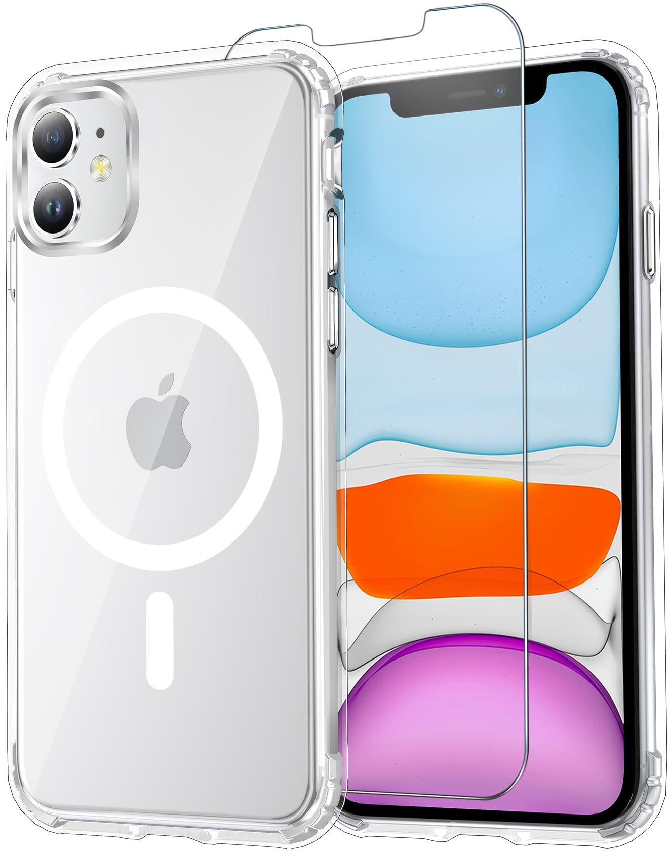 for iPhone 17 Pro Max Case Clear with Screen Protector, Compatible with Magsafe, Anti-Yellowing, Military-Grade Protection, Shockproof Slim Magnetic Phone Case Cover, Black WN420