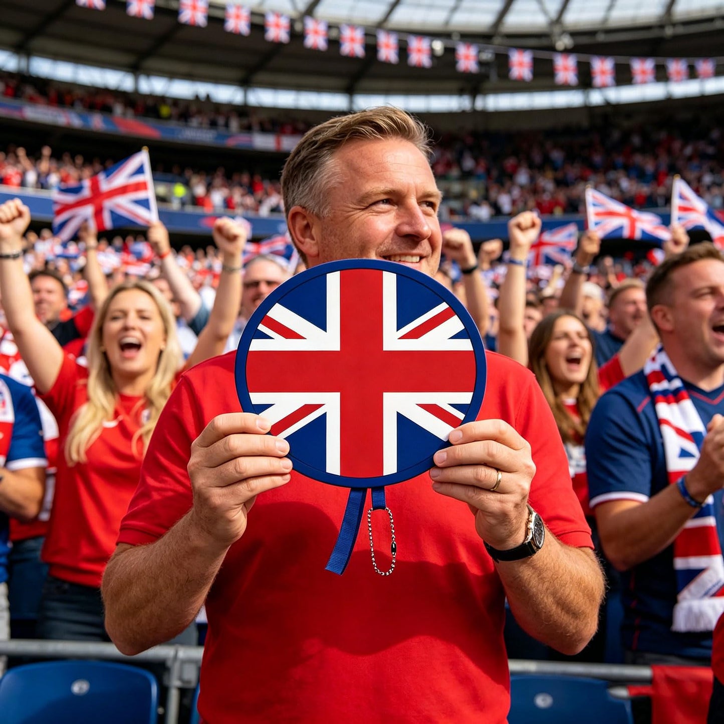 2026 World Cup Canada Flag Folding Hand Fans 3 PCS, 8.2" Fabric Round Foldable Fans with Matching Storage Pouches, Portable Hanging Fans for Game Day and Party Canada BST220