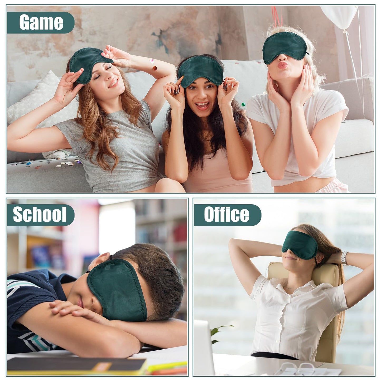 Tarpop 200 Pcs Eye Mask Sleeping Blindfold Eye Cover with Adjustable Strap for Games Party Team Building Travel Individually Wrapped Sleep Mask for Women Men (Blue)