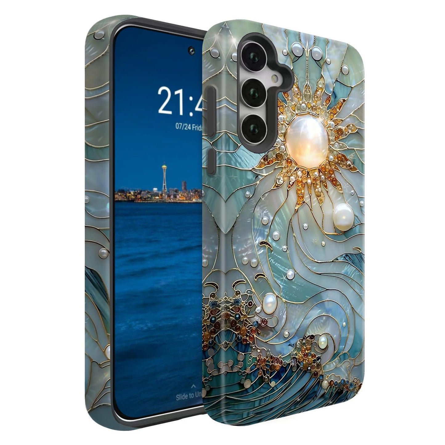 Compatible for Samsung Galaxy A15 5G Case, Dual Layer Heavy Duty 2 in 1 Shockproof Protective Phone Case,Burnt Wood American Flag WN420