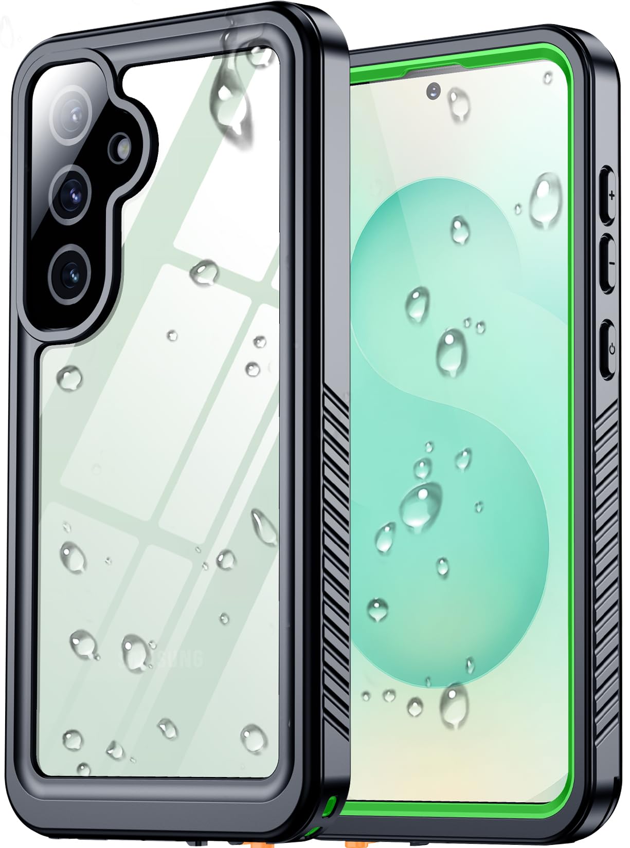 SPIDERCASE Designed for Samsung Galaxy S23 Case Waterproof,Built-in Screen & Camera Lens Protector[IP68 Underwater][Military Grade Shockproof] Full Body Protection Phone Case, Black/Clear WN420