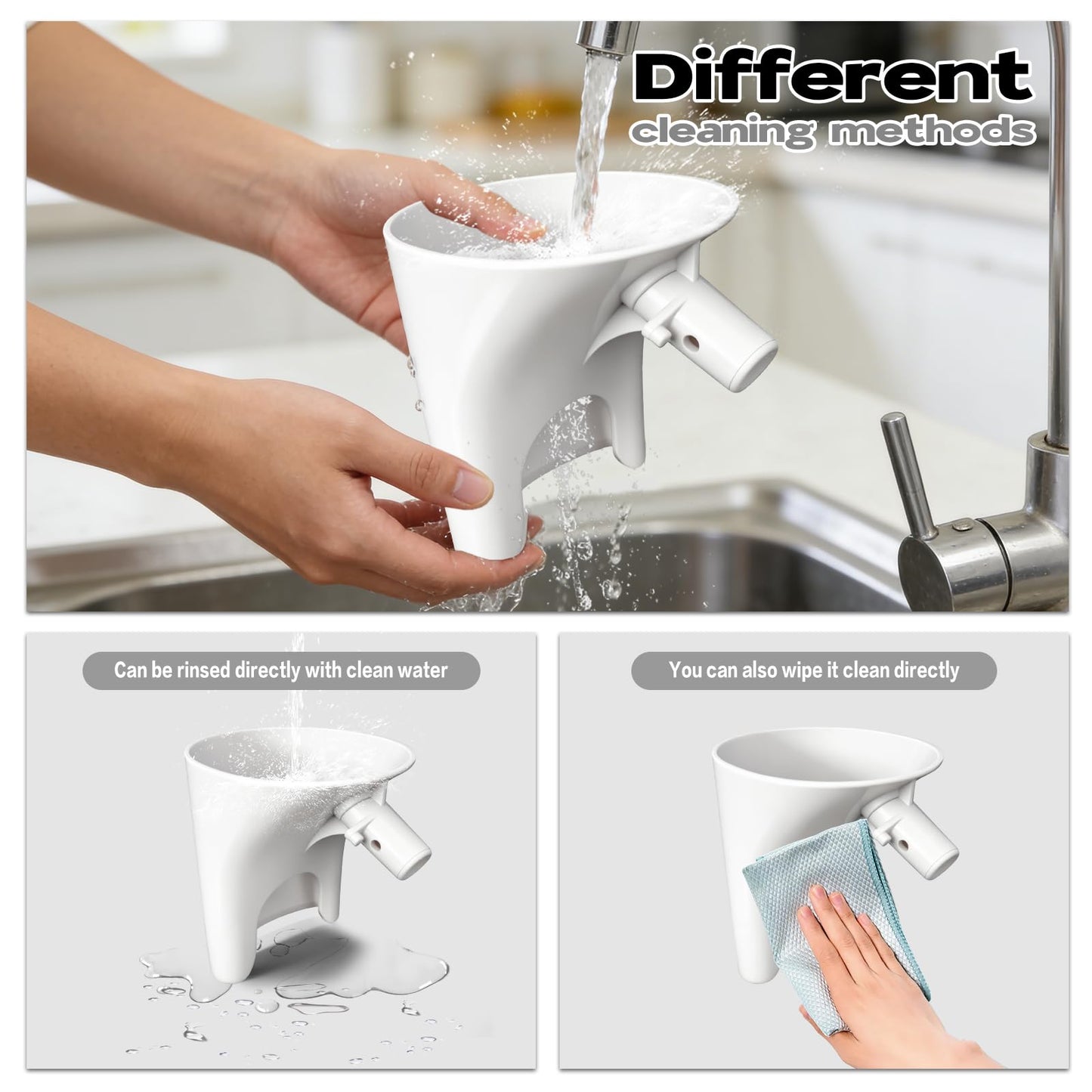 2026 New Flour Funnel for Kitchen Aid Mixer,Fits Tilt-Head 4.5–5 Qt (KSM150), Kitchen Aid Accessories and Attachments,Powder Funnel with Easy-Pour, Prevents Spills,Easy to Clean Baking Tool(Black) BST220