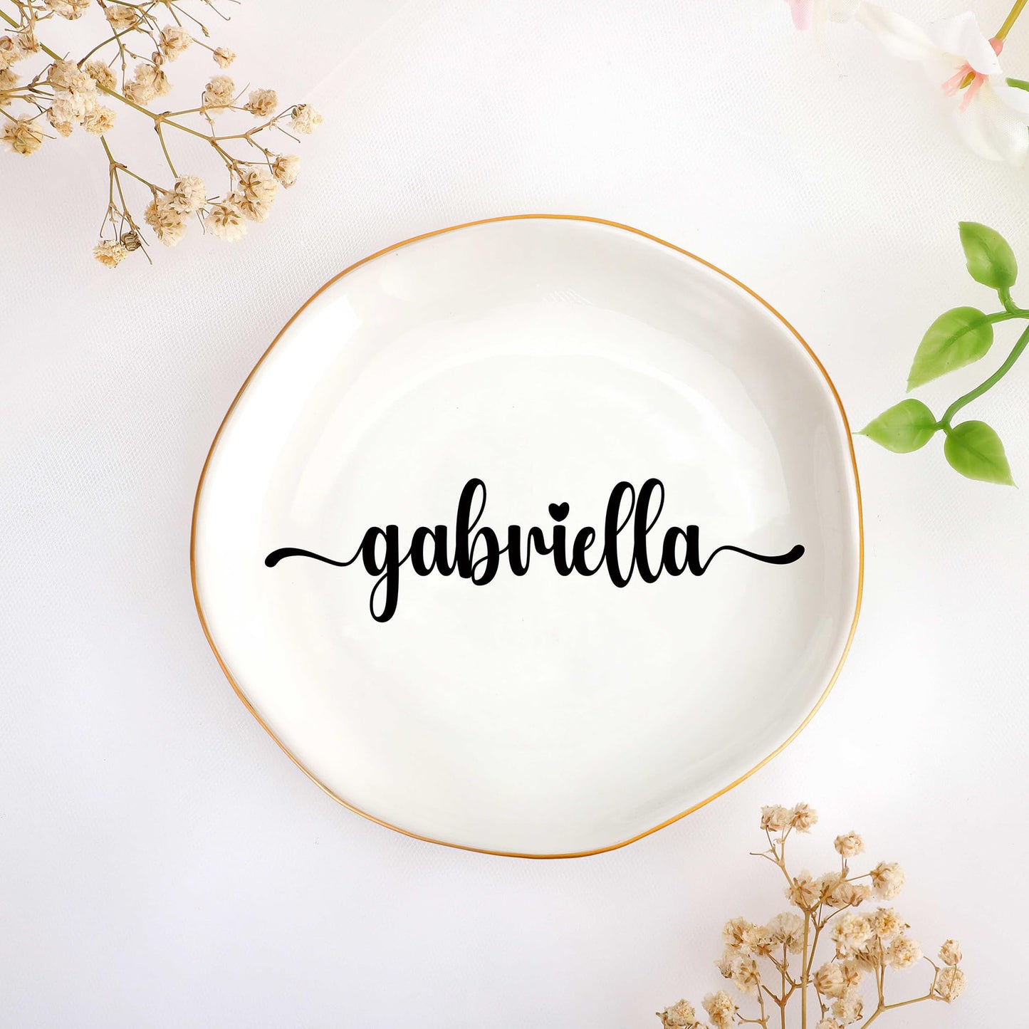 JoycuFF Initial B Ceramic Jewelry Tray, Bridesmaid Bride Gifts, Mothers Day Christmas Anniversary Engagement Birthday Gifts for Women Couples, Trinket Dish for Rings Earrings Necklaces Bracelets Keys BST202