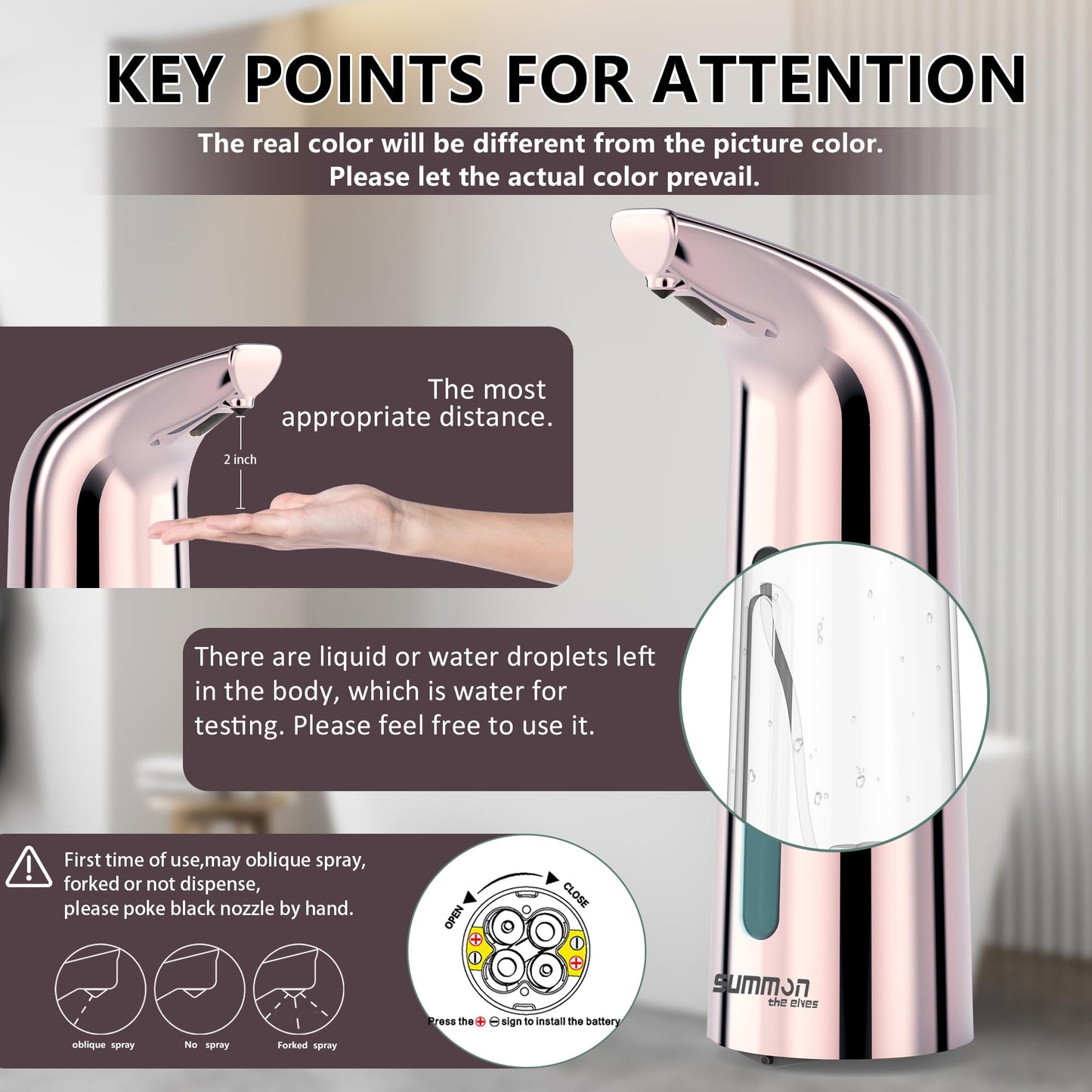 Automatic Soap Dispenser Touchless,400ML Hand & Dish Countertop Electric Liquid Dispenser with Sensor,Modern 4 Gear Adjustable Black Waterproof Battery Operated Kitchen Auto Soap Pump WN420