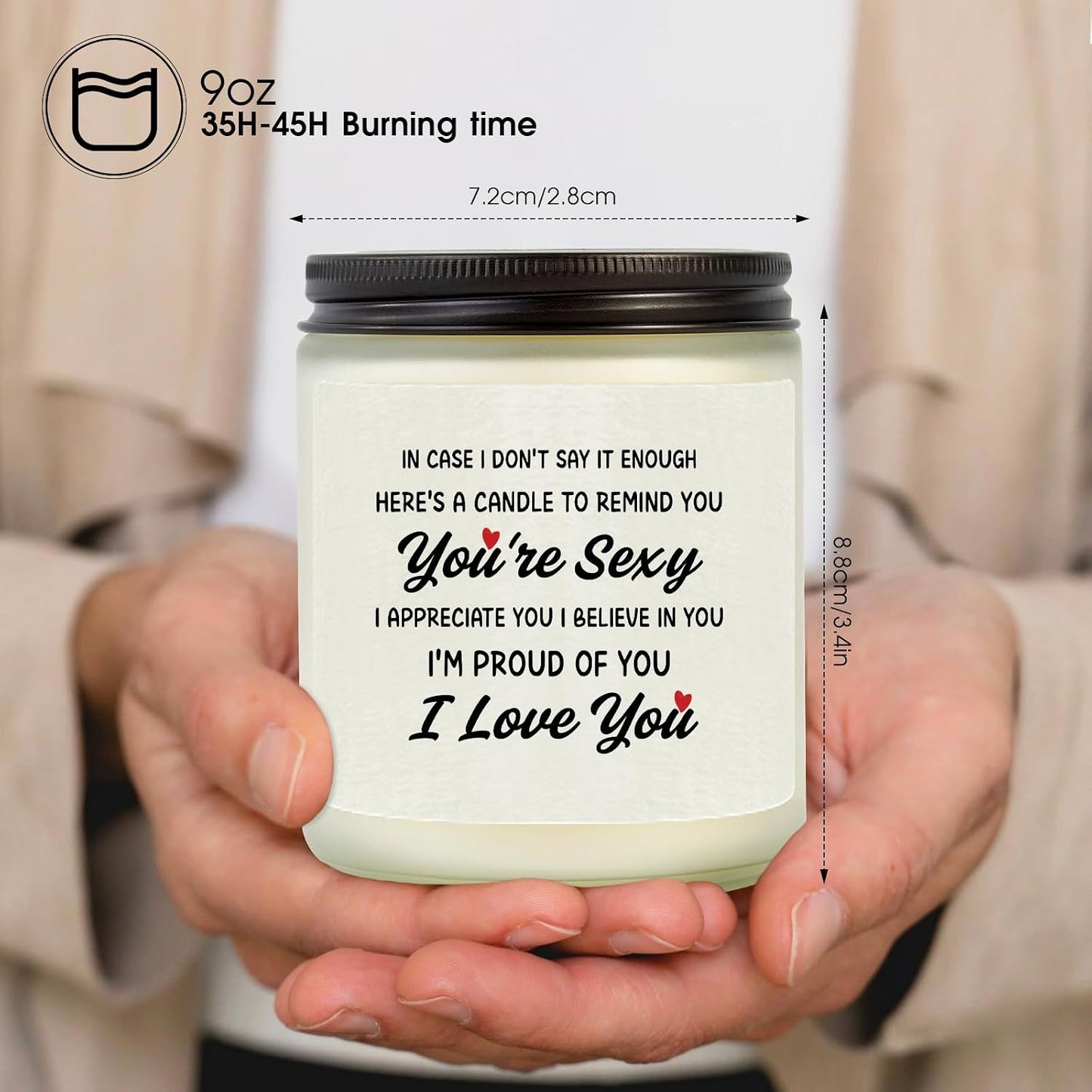 Kosmickiss Valentines Day Gift for Her Him, Lavender Scented Candle, I Love You Anniversary Wedding Gift for Girlfriend Boyfriend Wife Husband, Romantic Birthday Presents WN420