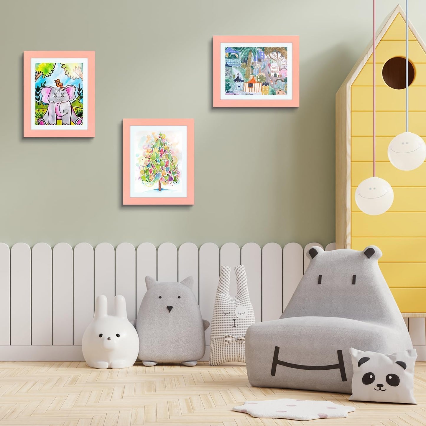 Golden State Art, 8.5x11 Kids Art Frames, Front-Opening Picture Frame Great for Kids Drawings, Artworks, Children Art Projects, Schoolwork, Home or Office (Walnut, Set of 2) BST220