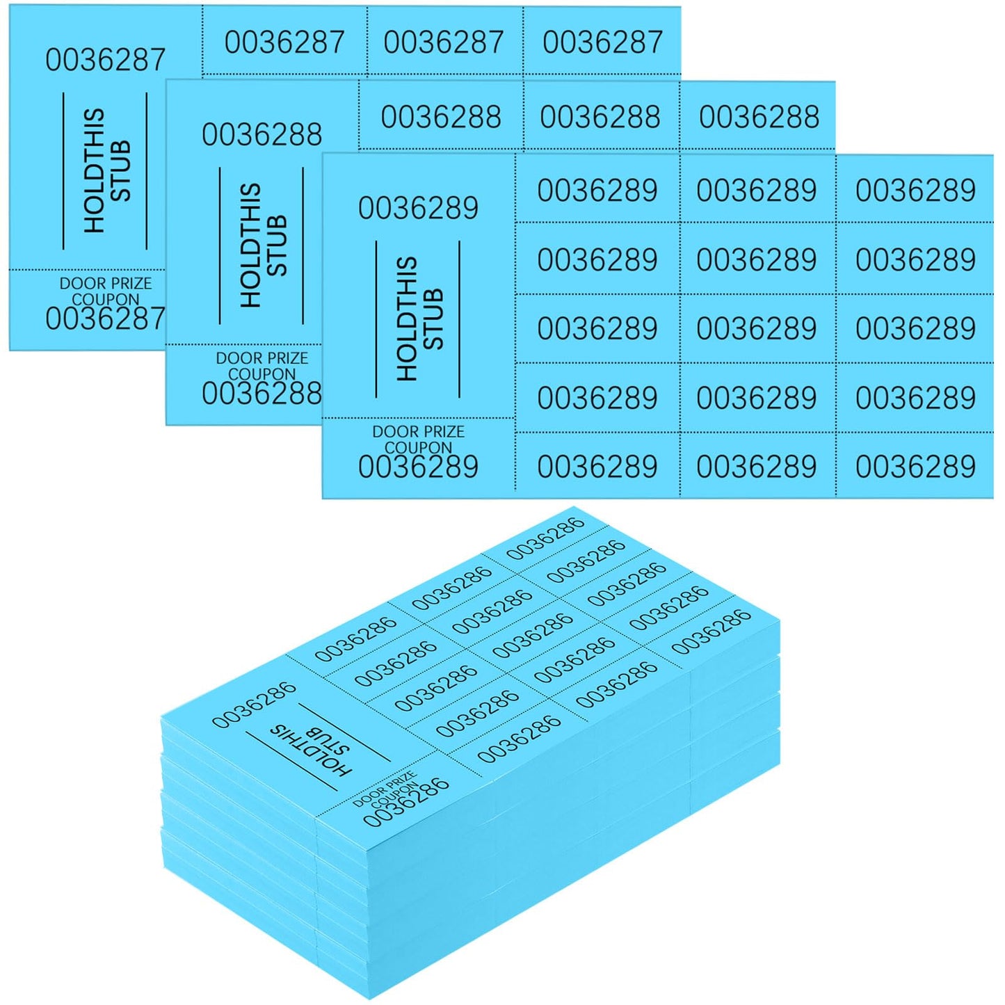 Kosiz 504 Sheets 25 Bid Raffle Ticket with Different Numbers Per Sheet Chinese Auction Tickets for Events Church Basket Auction Silent (Light Green)