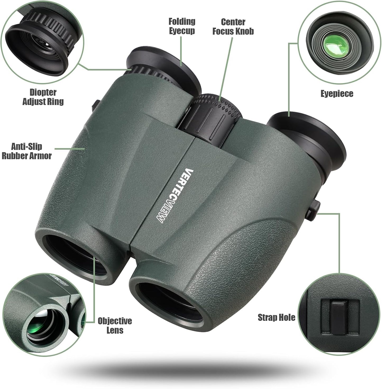 VERTECVIEW 10x25 Binoculars 42
