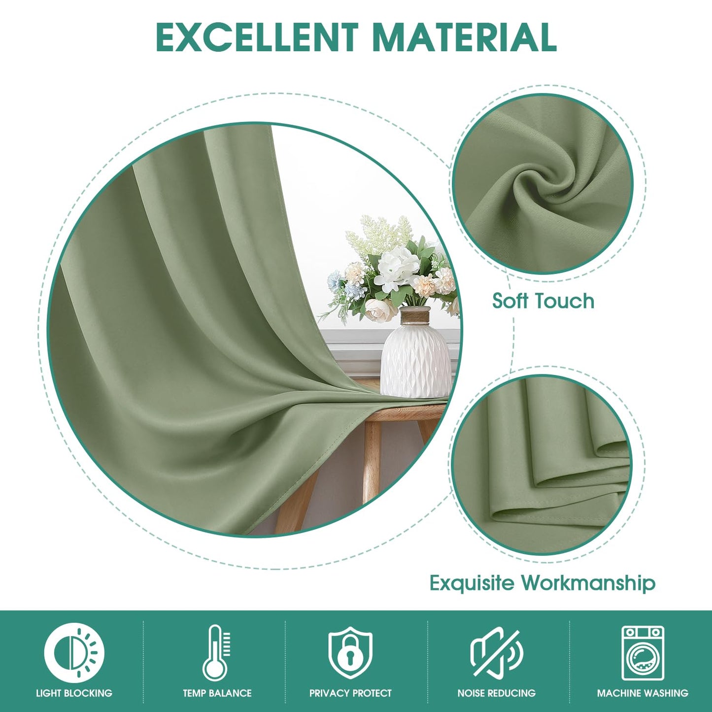 HOMEIDEAS Blackout Curtains, 2 Pages Grey Gray Room Darkening Bedroom Pinch Pleated Curtains Thermal Insulated Back Tab Rod Pocket Drapes for Bedroom, W52 x L63 BST326H