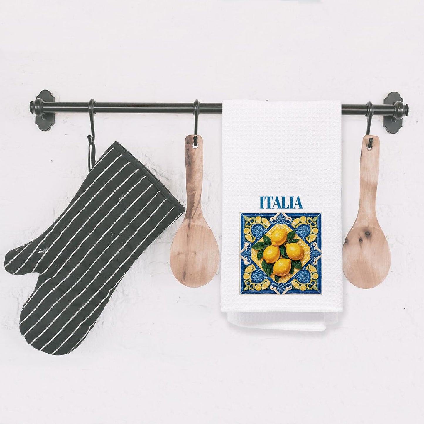 Bon Appetite Modern Kitchen Towels, Farmhouse French Dish Tea Towels for Kitchen, Gifts for Cooking Lovers Decorative Hand Towels, 16x24 Inch WN420