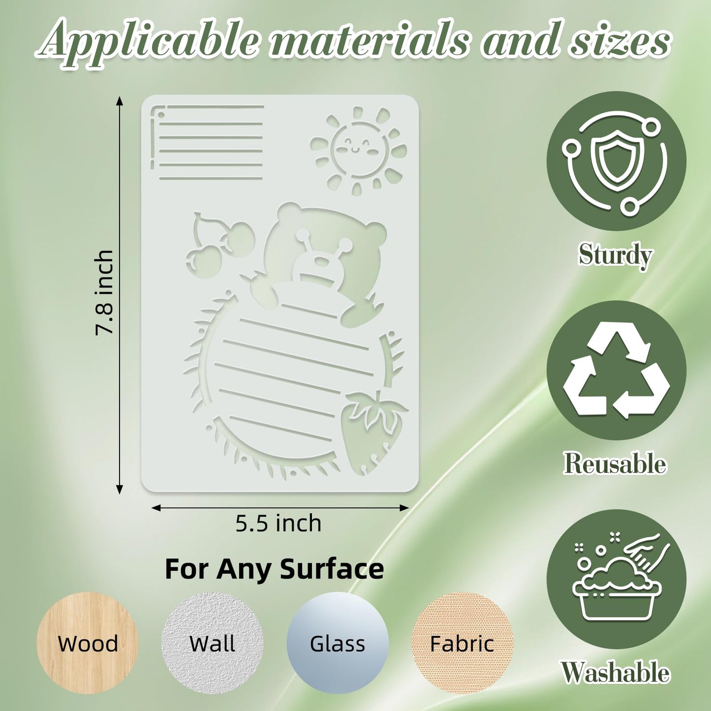Letter Stencils for Crafts Reusable 42Pcs Number Stencils(5 Inch Font) | DIY Art Painting Stencil Furniture Decor Kit for Wood Embroidery Wall Silk Screen Journaling BST202