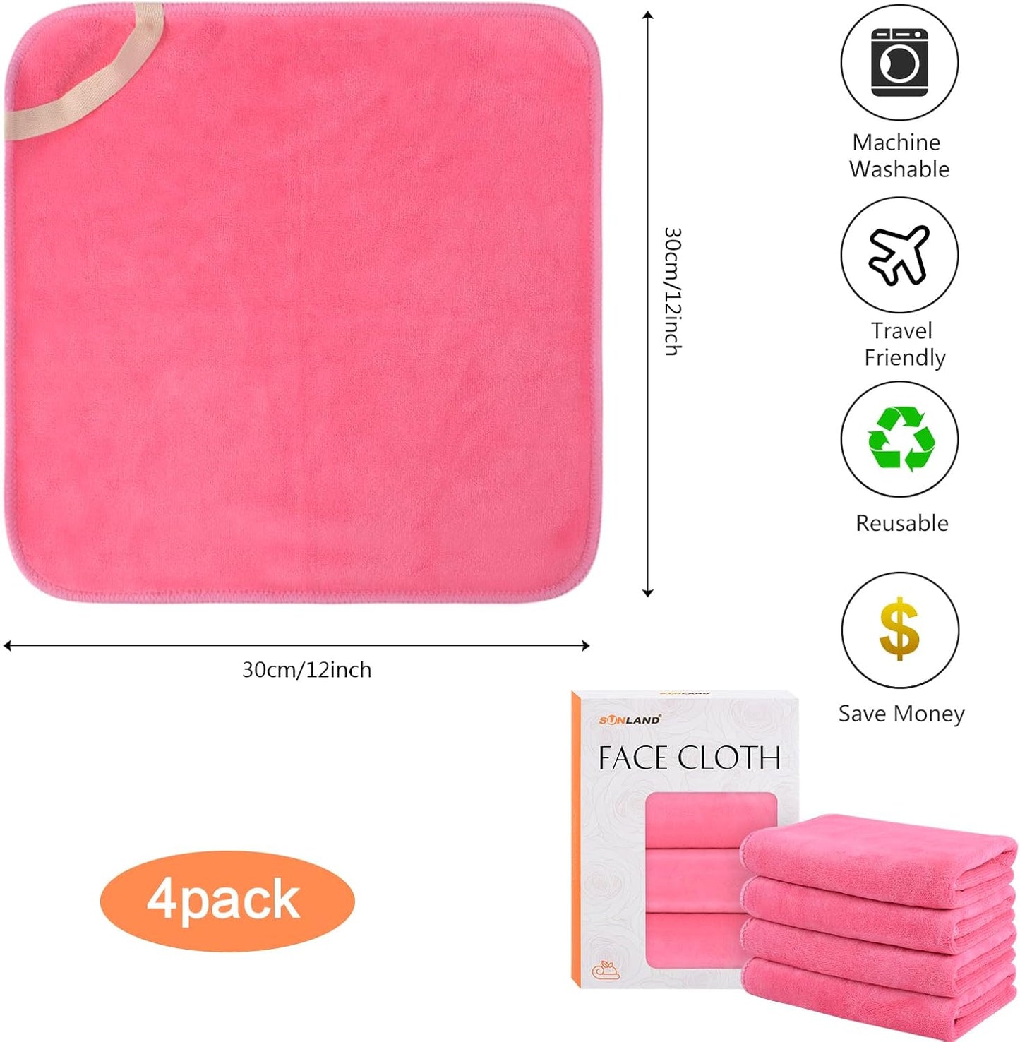 SUNLAND Gifts for Women Includes 4 Pack Microfiber Face Cloths and A Nice Box Perfect for Birthday,Retirement,Anniversary, Mather's Day,Valentine's Day Gift and More Unique Gift Ideas WN420