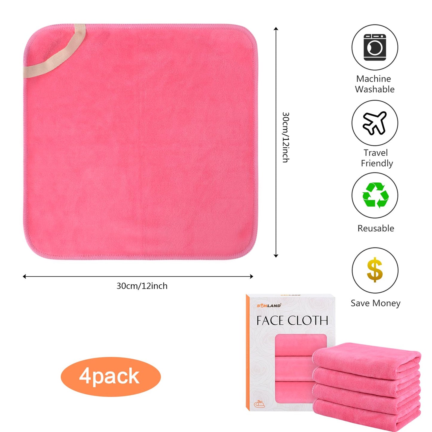 SUNLAND Gifts for Women Includes 4 Pack Microfiber Face Cloths and A Nice Box Perfect for Birthday,Retirement,Anniversary, Mather's Day,Valentine's Day Gift and More Unique Gift Ideas WN420