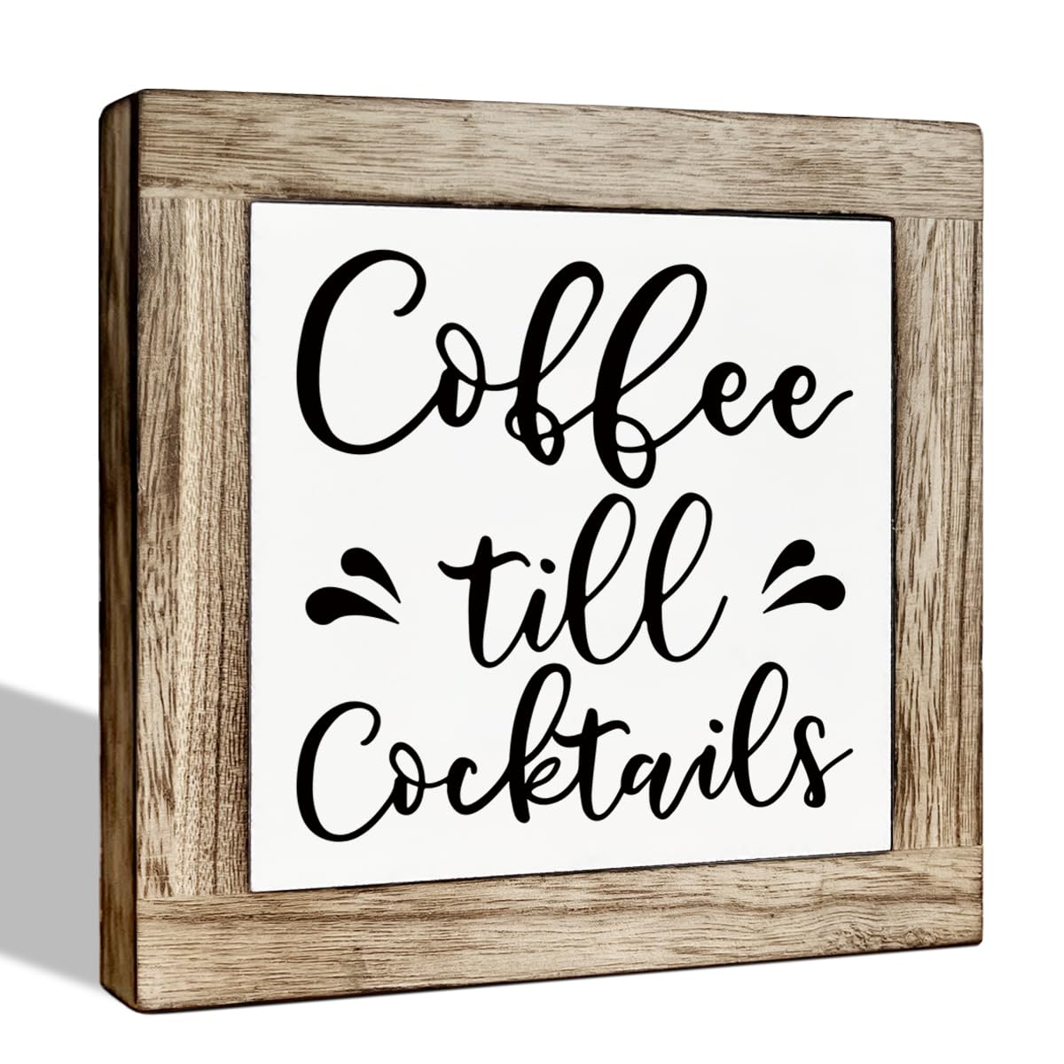 Funny Wooden Coffee Bar Decor Sign, Bar Decorations, in the Morning When Rise Give Me Jesus (and Coffee), Cafe Table Top Shelf Accessories, Cafe Signs Decor 5.9x5.9 Inches BST202