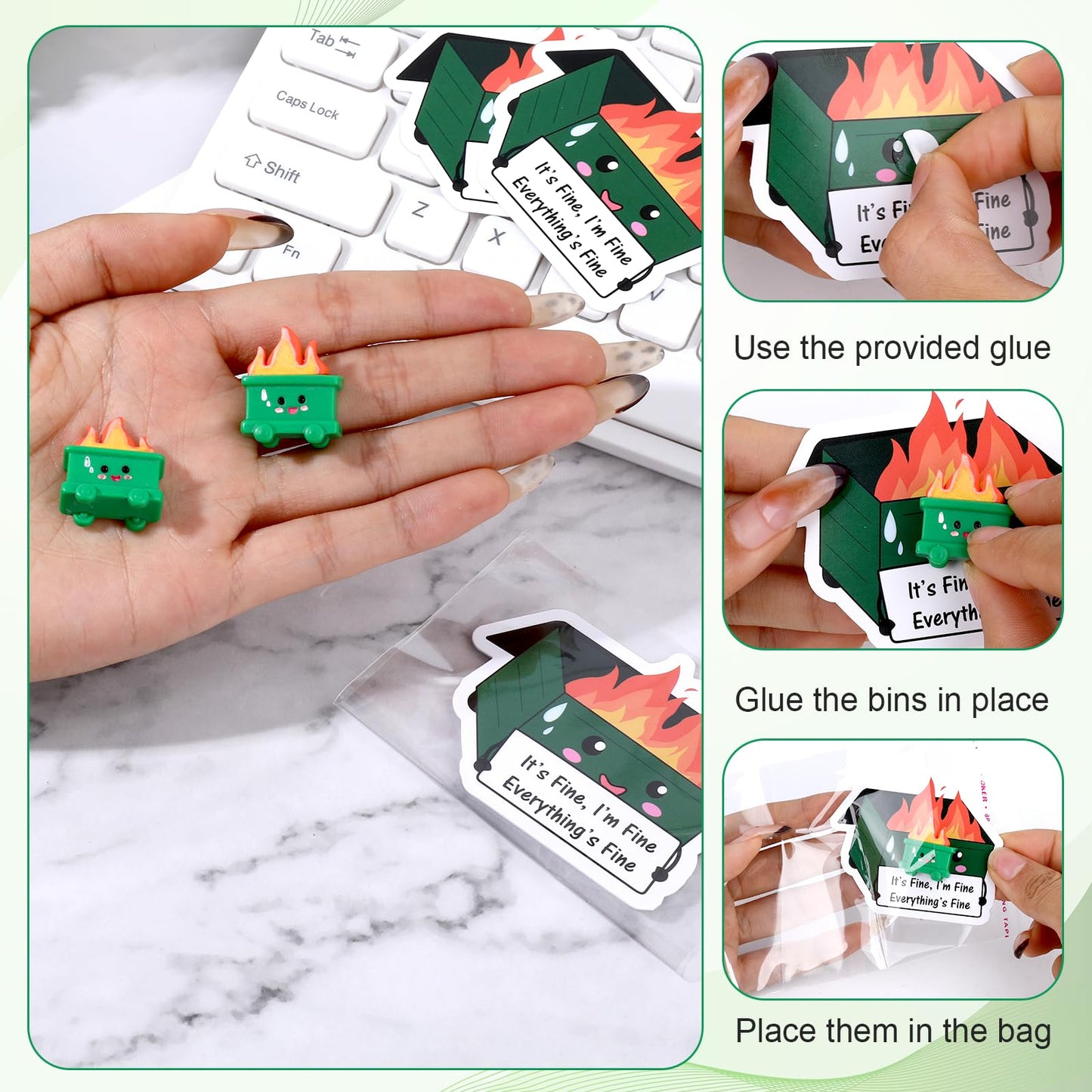 30 Set Dumpster Mini Dumpster Desk Accessories Ornament Employee Appreciation Gifts Resin Trash Shape Funny Office Gifts Fire Desk Decor for Support Graduation Teacher BST220