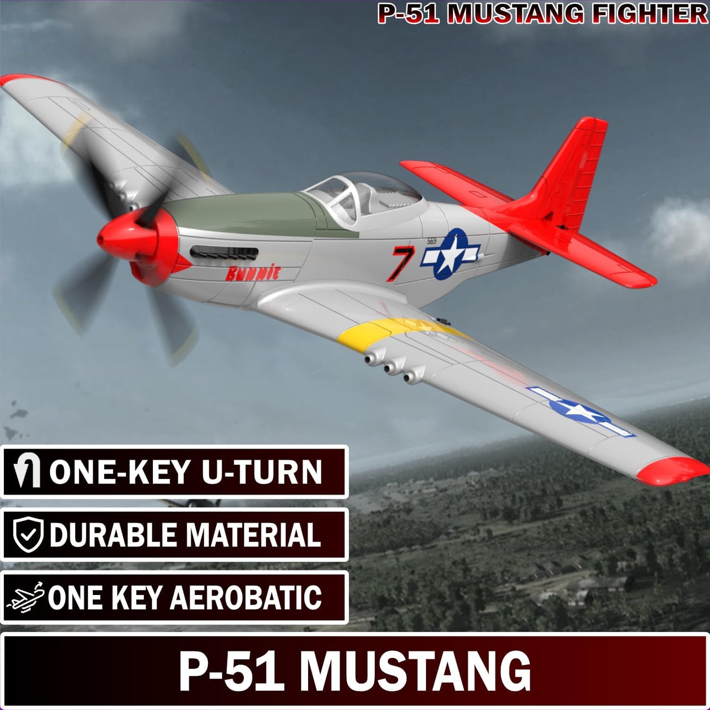 LEAMBE P-51D Mustang 4 Channel RC Plane RC Plane 60