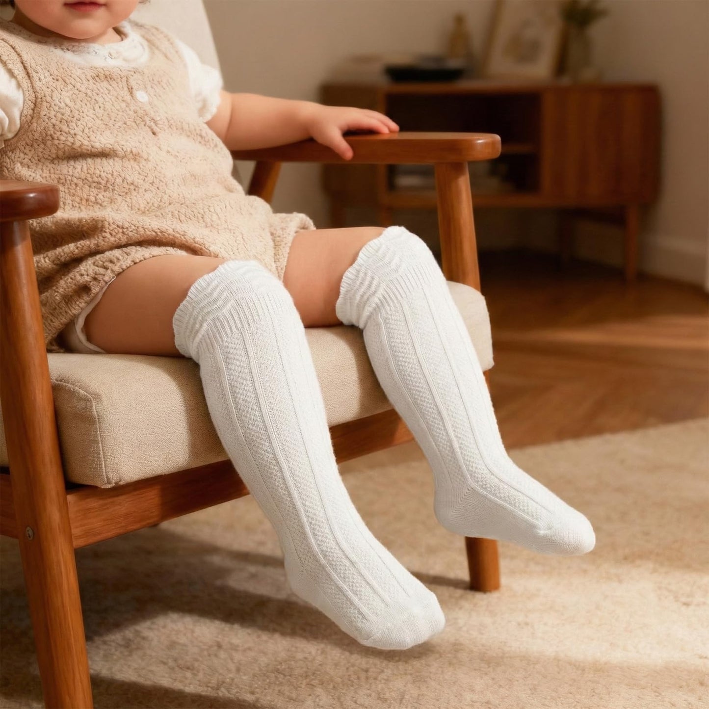 Toddler Girls Knee High Socks Soft Cotton Ruffle Long Tube Socks For Preemie Infant Newborn Toddler WN420